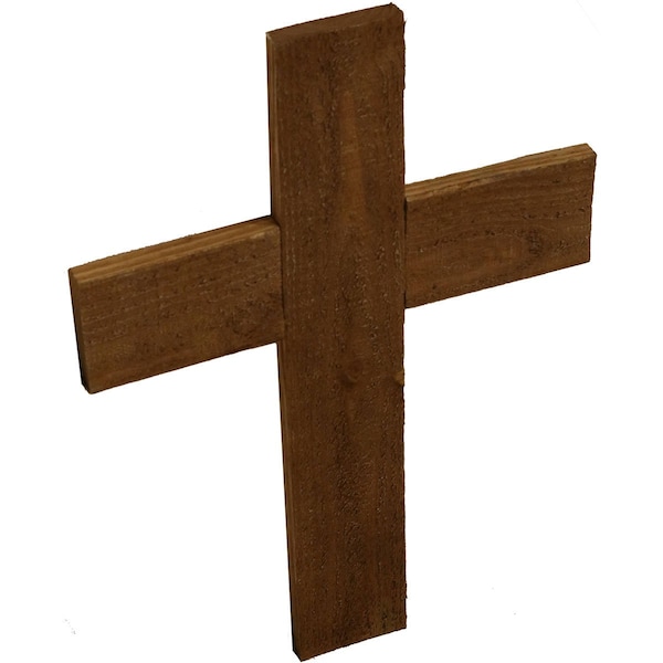 16W X 24H X 3/4D Vintage Farmhouse Cross, Barnwood Decor Collection, Weathered Brown